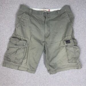VTG Levis‎ Cargo Short Mens 36 Khaki Brown Cotton Baggy Grunge Y2K Preppy